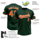 Custom Green Orange-White Two-Button Unisex Softball Jersey Limited