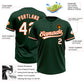 Custom Green White-Orange Two-Button Unisex Softball Jersey Limited