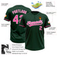 Custom Green Pink-White Two-Button Unisex Softball Jersey Limited