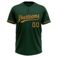 Custom Green Old Gold-Black Two-Button Unisex Softball Jersey Limited