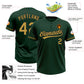 Custom Green Old Gold-Black Two-Button Unisex Softball Jersey Limited