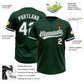 Custom Green White-Gray Two-Button Unisex Softball Jersey Limited