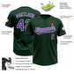 Custom Green Purple-White Two-Button Unisex Softball Jersey Limited