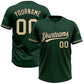 Custom Green City Cream-Black Two-Button Unisex Softball Jersey