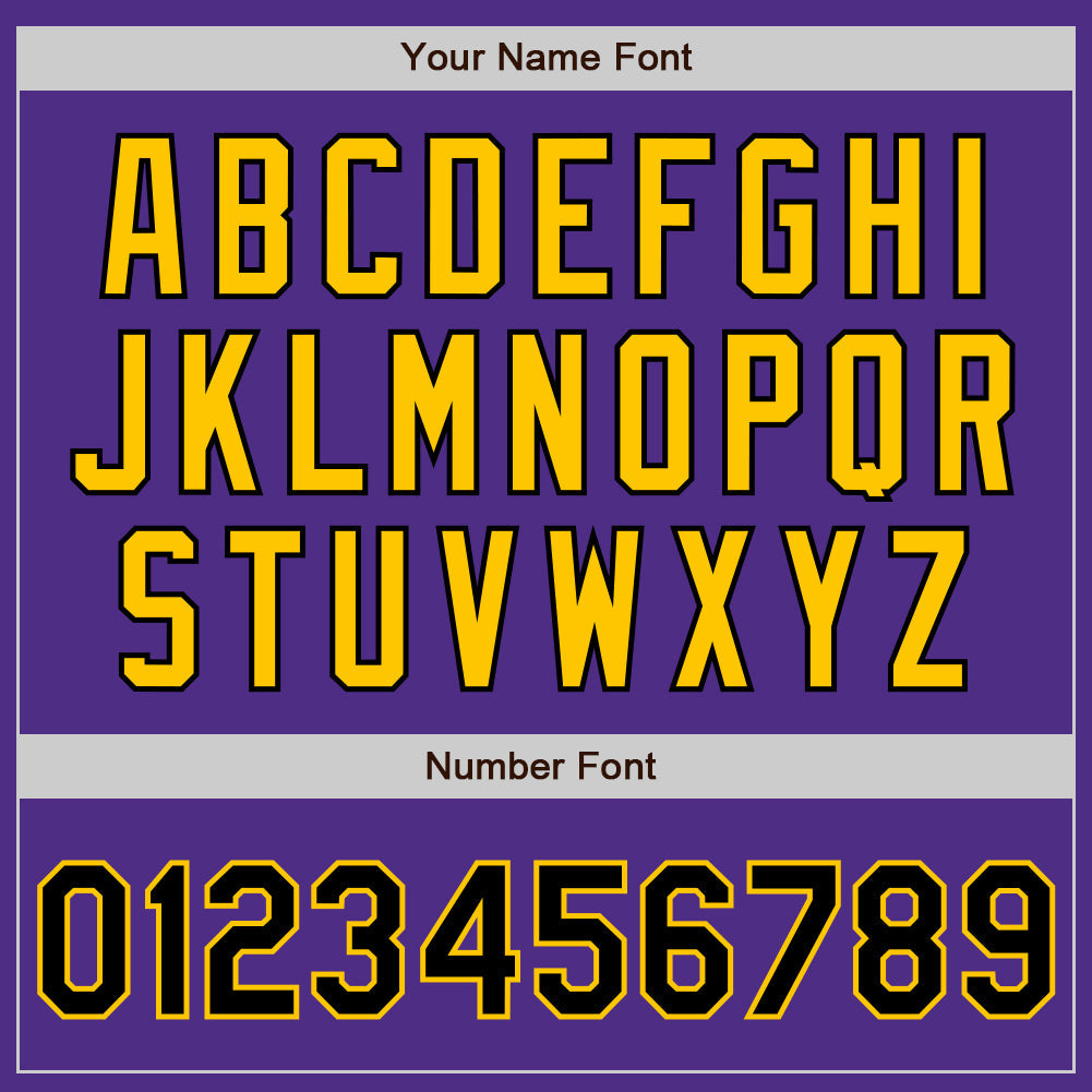 Custom Purple Black-Yellow Two-Button Unisex Softball Jersey Limited