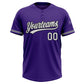 Custom Purple White-Black Two-Button Unisex Softball Jersey Limited