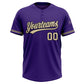 Custom Purple City Cream-Black Two-Button Unisex Softball Jersey Limited