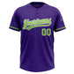 Custom Purple Neon Green-White Two-Button Unisex Softball Jersey Limited