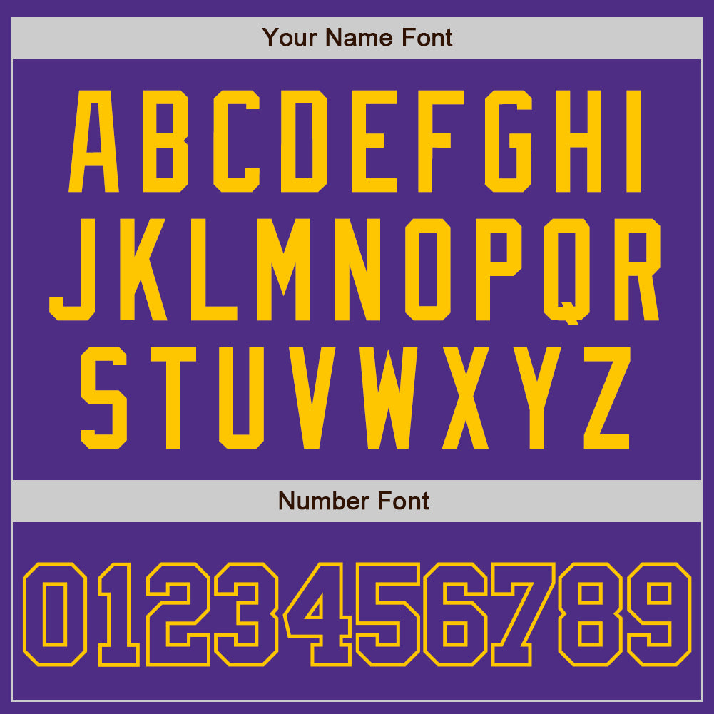 Custom Purple Purple-Yellow Two-Button Unisex Softball Jersey Limited