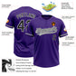 Custom Purple Black-White Two-Button Unisex Softball Jersey Limited