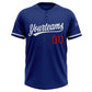 Custom Royal White-Red Two-Button Unisex Softball Jersey Limited