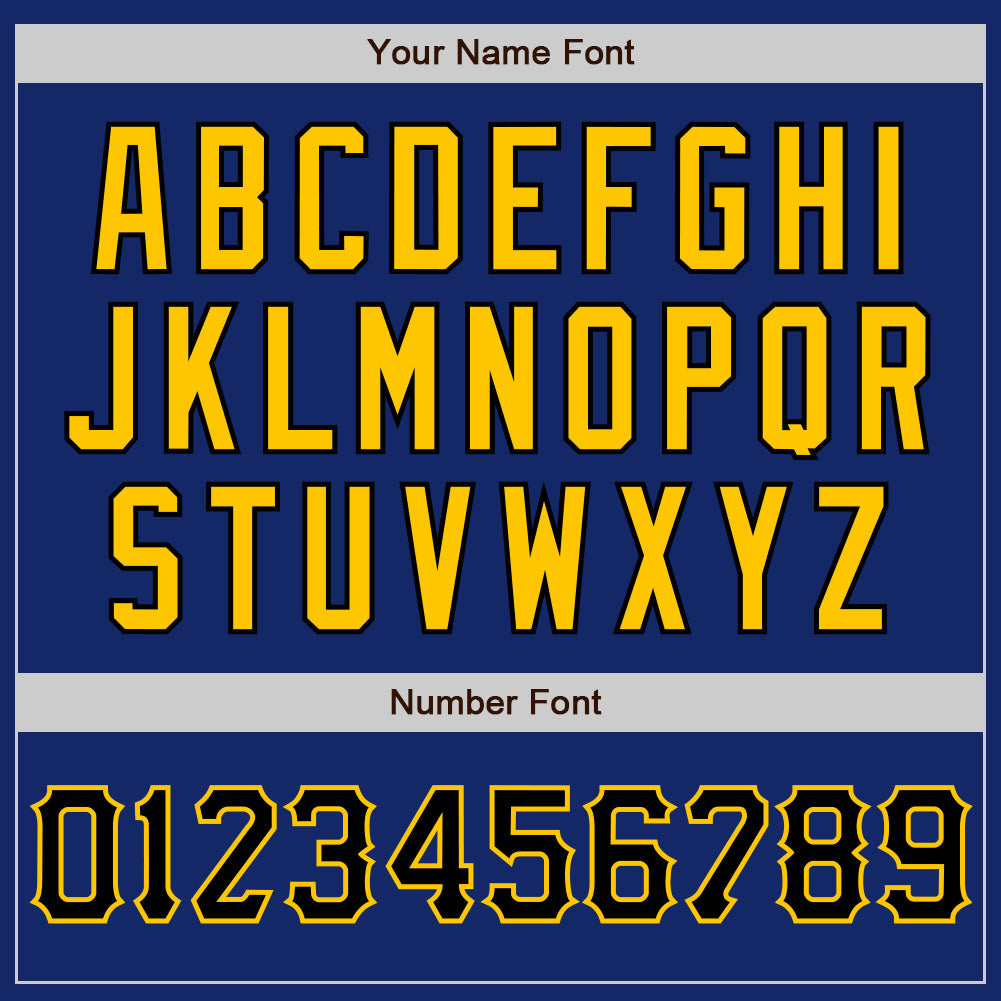 Custom Royal Black-Yellow Two-Button Unisex Softball Jersey Limited