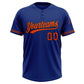 Custom Royal Orange-Black Two-Button Unisex Softball Jersey Limited