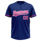 Custom Royal Pink-White Two-Button Unisex Softball Jersey Limited