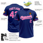 Custom Royal Pink-White Two-Button Unisex Softball Jersey Limited
