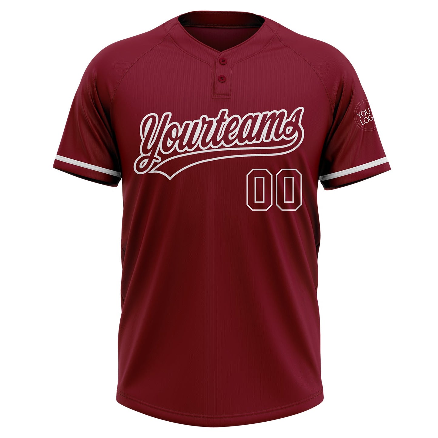 Custom Crimson White Two-Button Unisex Softball Jersey Limited