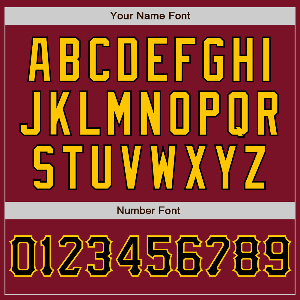 Custom Crimson Black-Yellow Two-Button Unisex Softball Jersey Limited