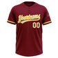 Custom Crimson White-Yellow Two-Button Unisex Softball Jersey Limited
