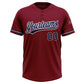 Custom Crimson Navy-White Two-Button Unisex Softball Jersey Limited