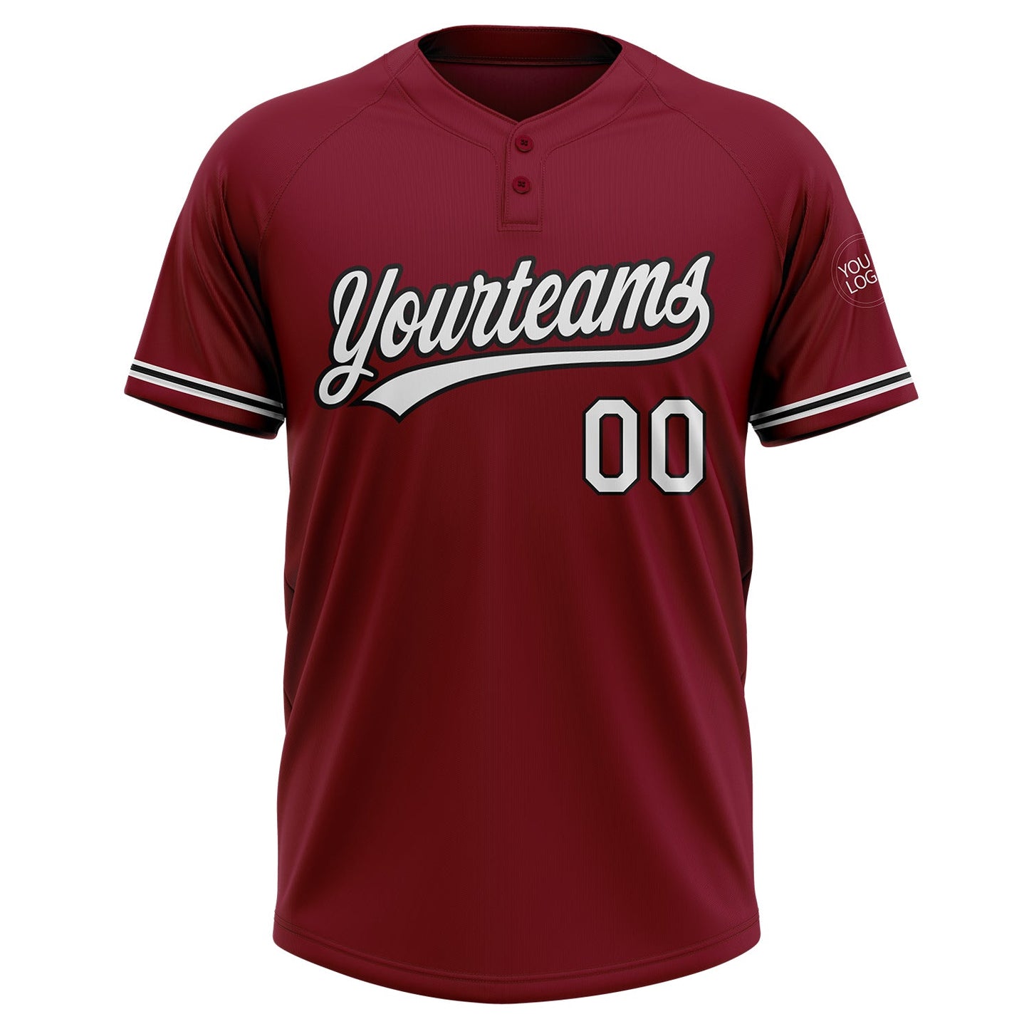 Custom Crimson White-Black Two-Button Unisex Softball Jersey Limited