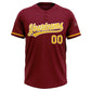 Custom Crimson Yellow-White Two-Button Unisex Softball Jersey Limited