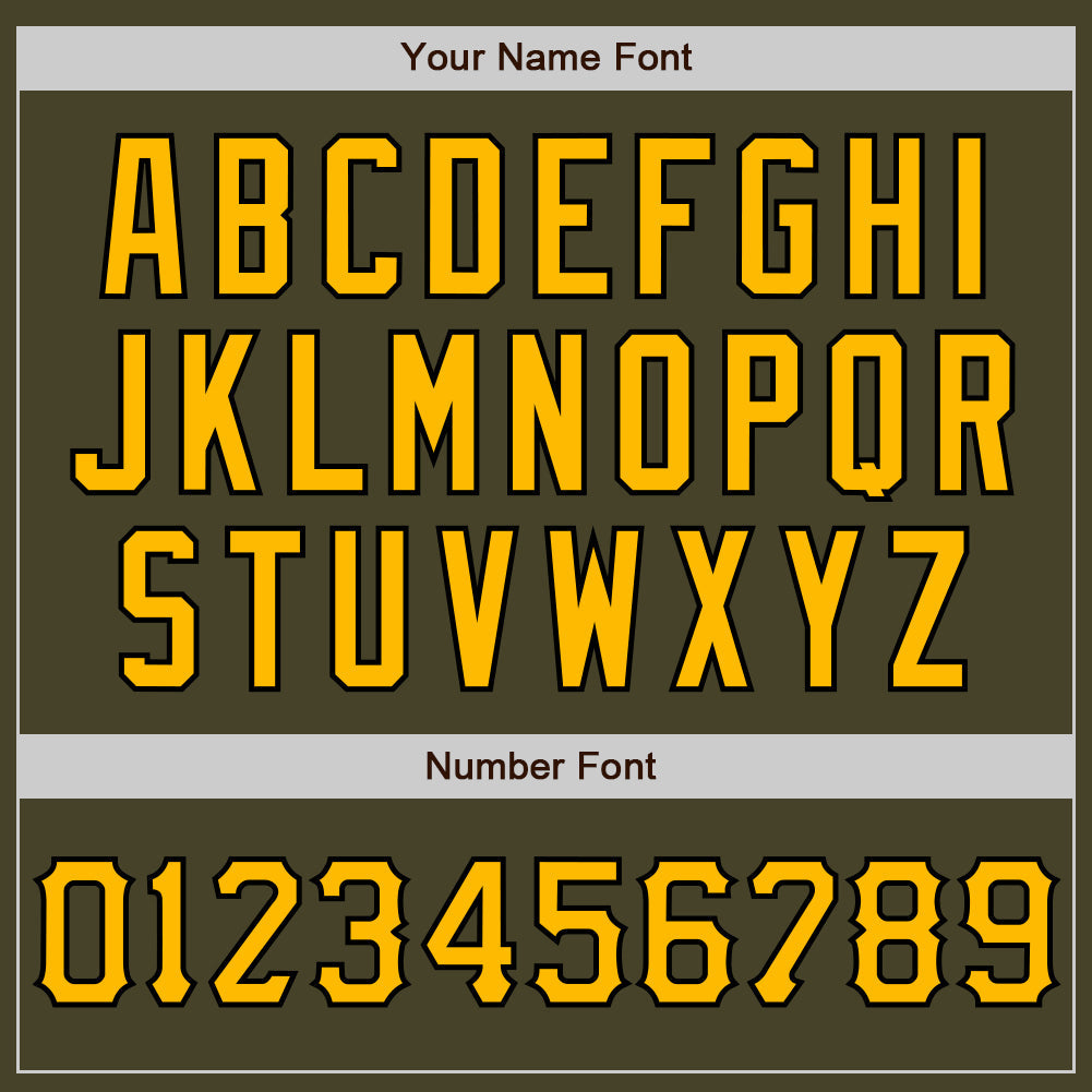 Custom Olive Gold-Black Salute To Service Two-Button Unisex Softball Jersey Limited