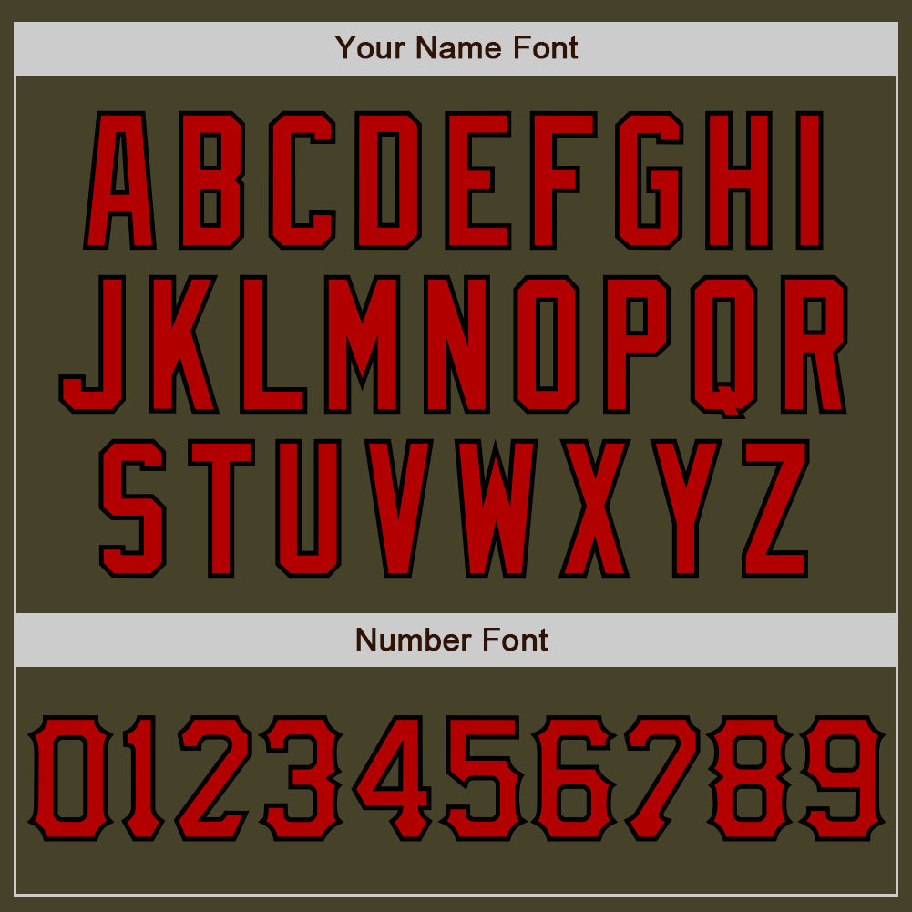 Custom Olive Red-Black Salute To Service Two-Button Unisex Softball Jersey Limited