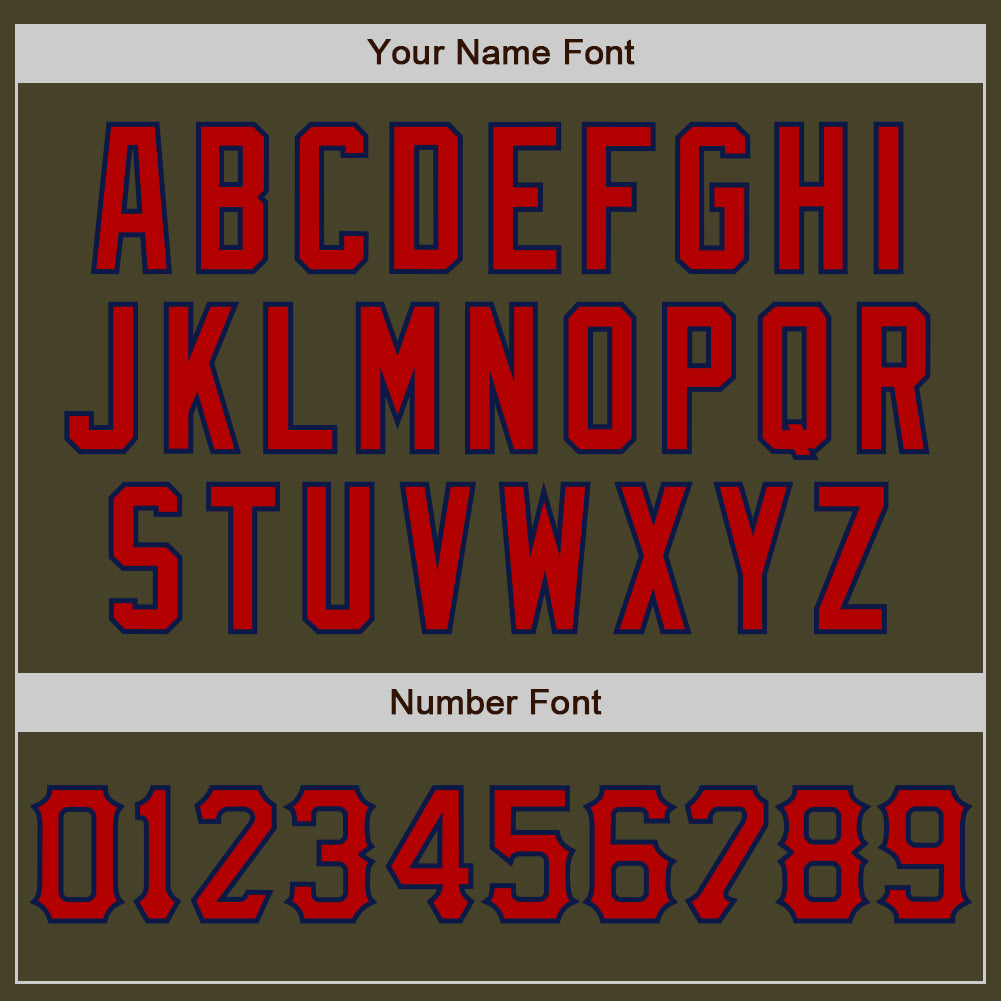 Custom Olive Red-Navy Salute To Service Two-Button Unisex Softball Jersey Limited