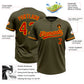 Custom Olive Red-Gold Salute To Service Two-Button Unisex Softball Jersey Limited