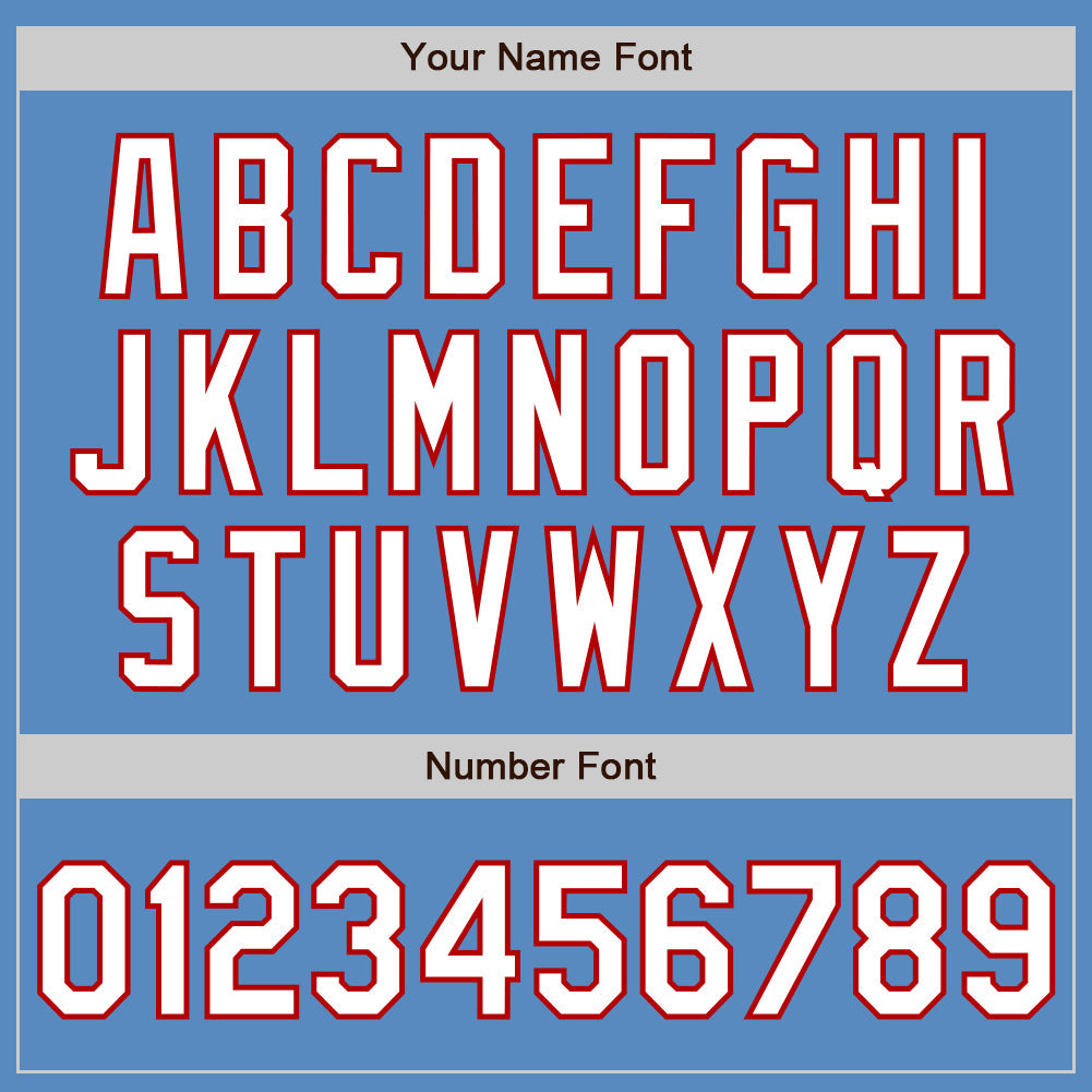 Custom Powder Blue White-Red Two-Button Unisex Softball Jersey Limited