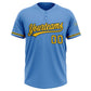 Custom Powder Blue Yellow-Black Two-Button Unisex Softball Jersey Limited