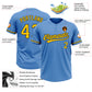 Custom Powder Blue Yellow-Black Two-Button Unisex Softball Jersey Limited
