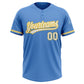 Custom Powder Blue White-Yellow Two-Button Unisex Softball Jersey Limited
