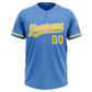 Custom Powder Blue Yellow-White Two-Button Unisex Softball Jersey Limited