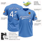 Custom Powder Blue White-Royal Two-Button Unisex Softball Jersey Limited