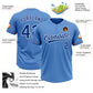 Custom Powder Blue Royal-White Two-Button Unisex Softball Jersey Limited