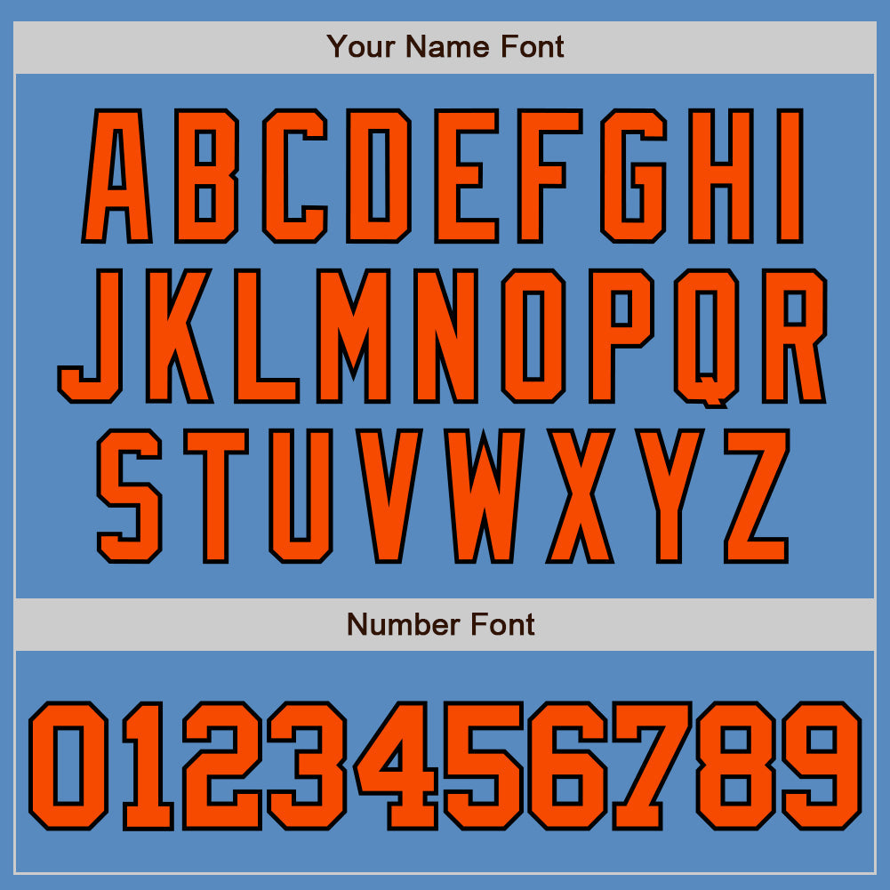 Custom Powder Blue Orange-Black Two-Button Unisex Softball Jersey Limited