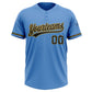 Custom Powder Blue Black-Old Gold Two-Button Unisex Softball Jersey Limited