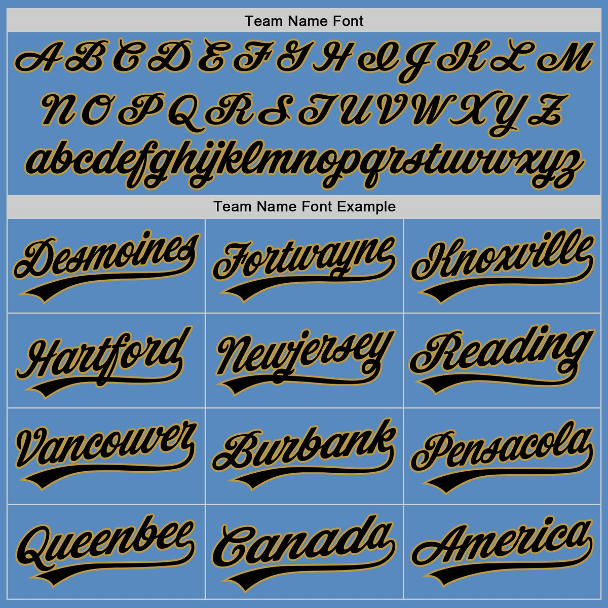 Custom Powder Blue Black-Old Gold Two-Button Unisex Softball Jersey Limited