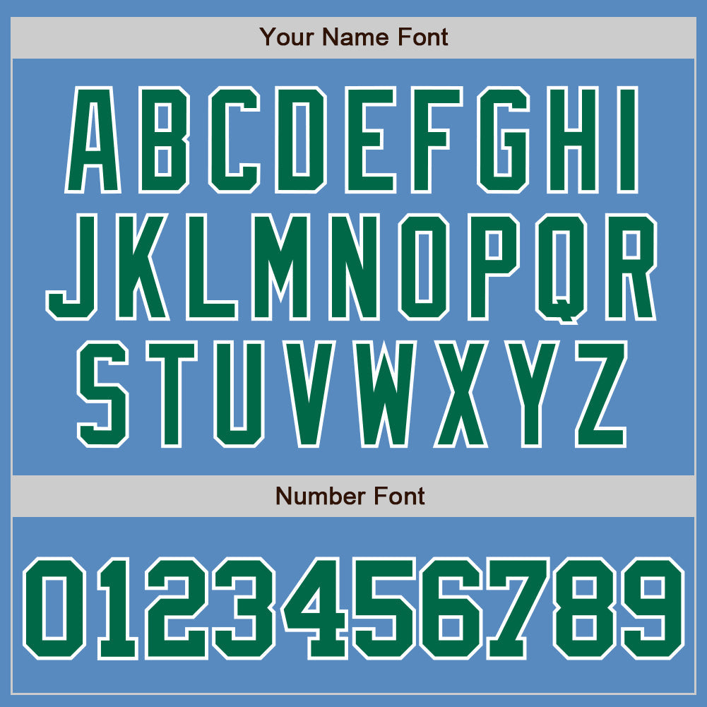 Custom Powder Blue Kelly Green-White Two-Button Unisex Softball Jersey Limited