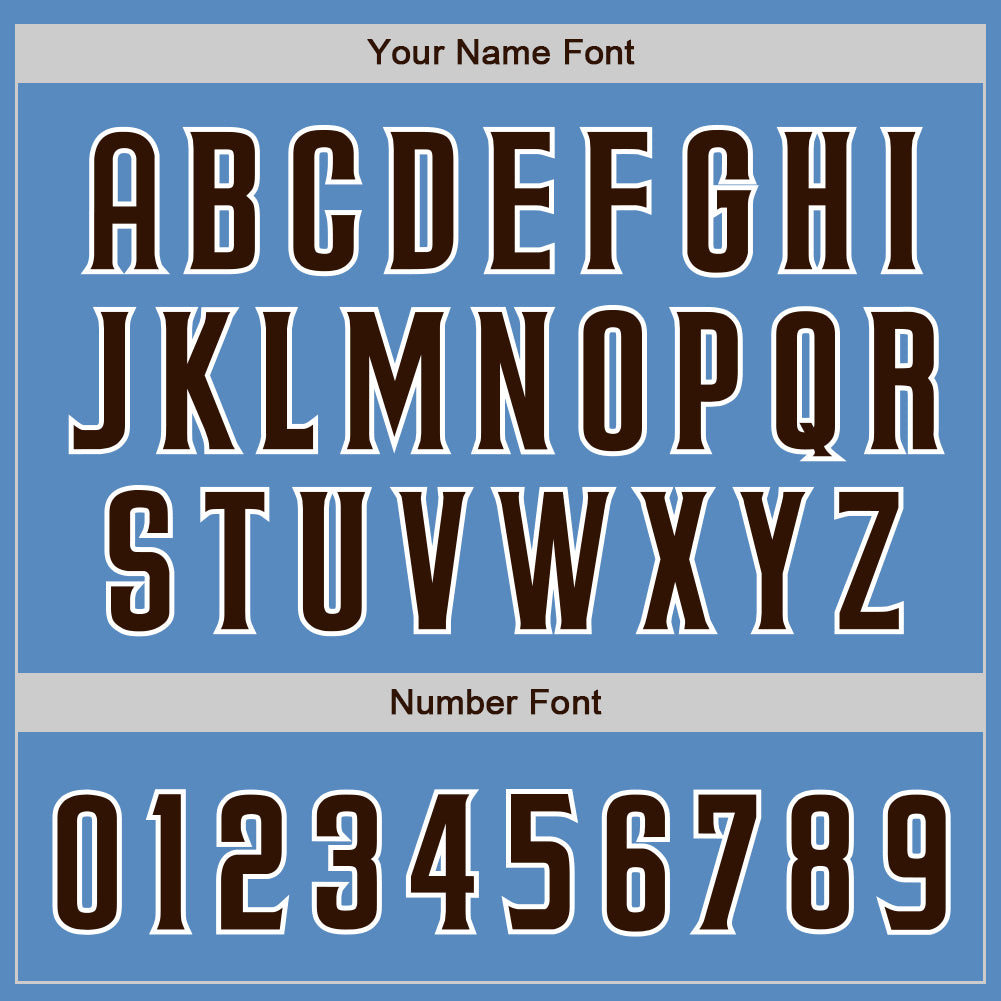 Custom Powder Blue Brown-White Two-Button Unisex Softball Jersey Limited