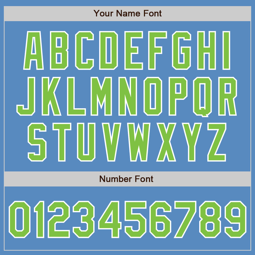 Custom Powder Blue Neon Green-White Two-Button Unisex Softball Jersey Limited