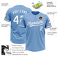 Custom Light Blue White Two-Button Unisex Softball Jersey Limited