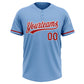 Custom Light Blue Red-White Two-Button Unisex Softball Jersey Limited
