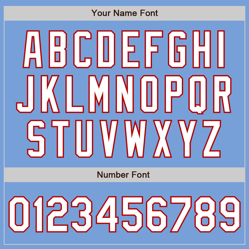 Custom Light Blue White-Red Two-Button Unisex Softball Jersey Limited