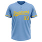 Custom Light Blue Yellow Two-Button Unisex Softball Jersey Limited
