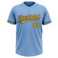 Custom Light Blue Yellow-Navy Two-Button Unisex Softball Jersey Limited
