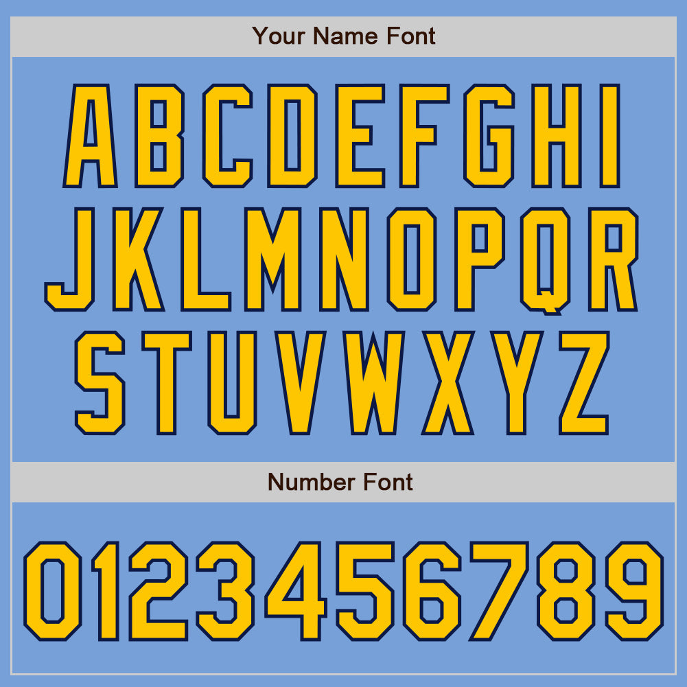 Custom Light Blue Yellow-Navy Two-Button Unisex Softball Jersey Limited