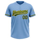 Custom Light Blue Green-Yellow Two-Button Unisex Softball Jersey Limited