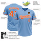Custom Light Blue Orange-White Two-Button Unisex Softball Jersey Limited